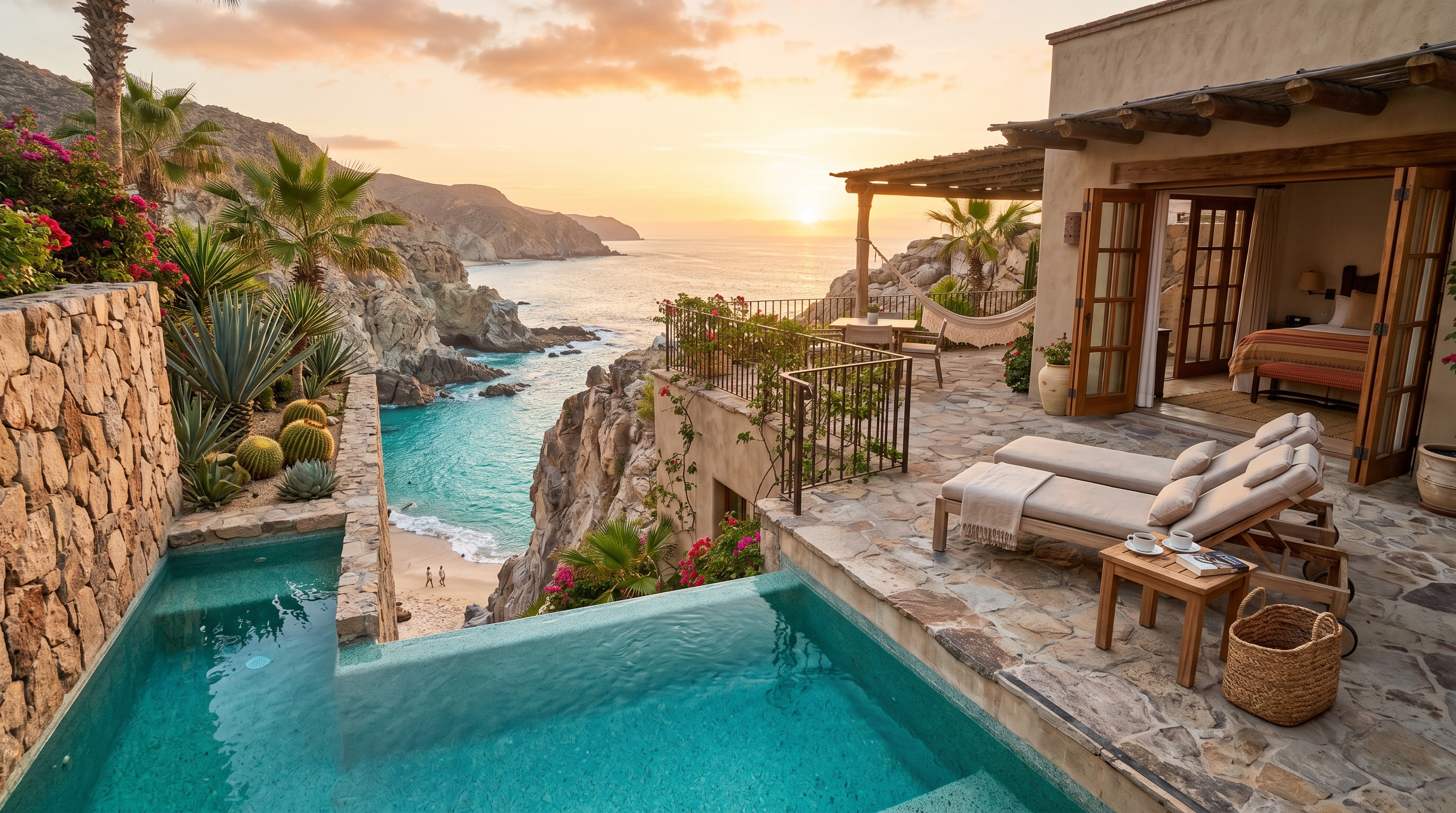 Esperanza Auberge Resort Cabo San Lucas — casita terrace above private beach