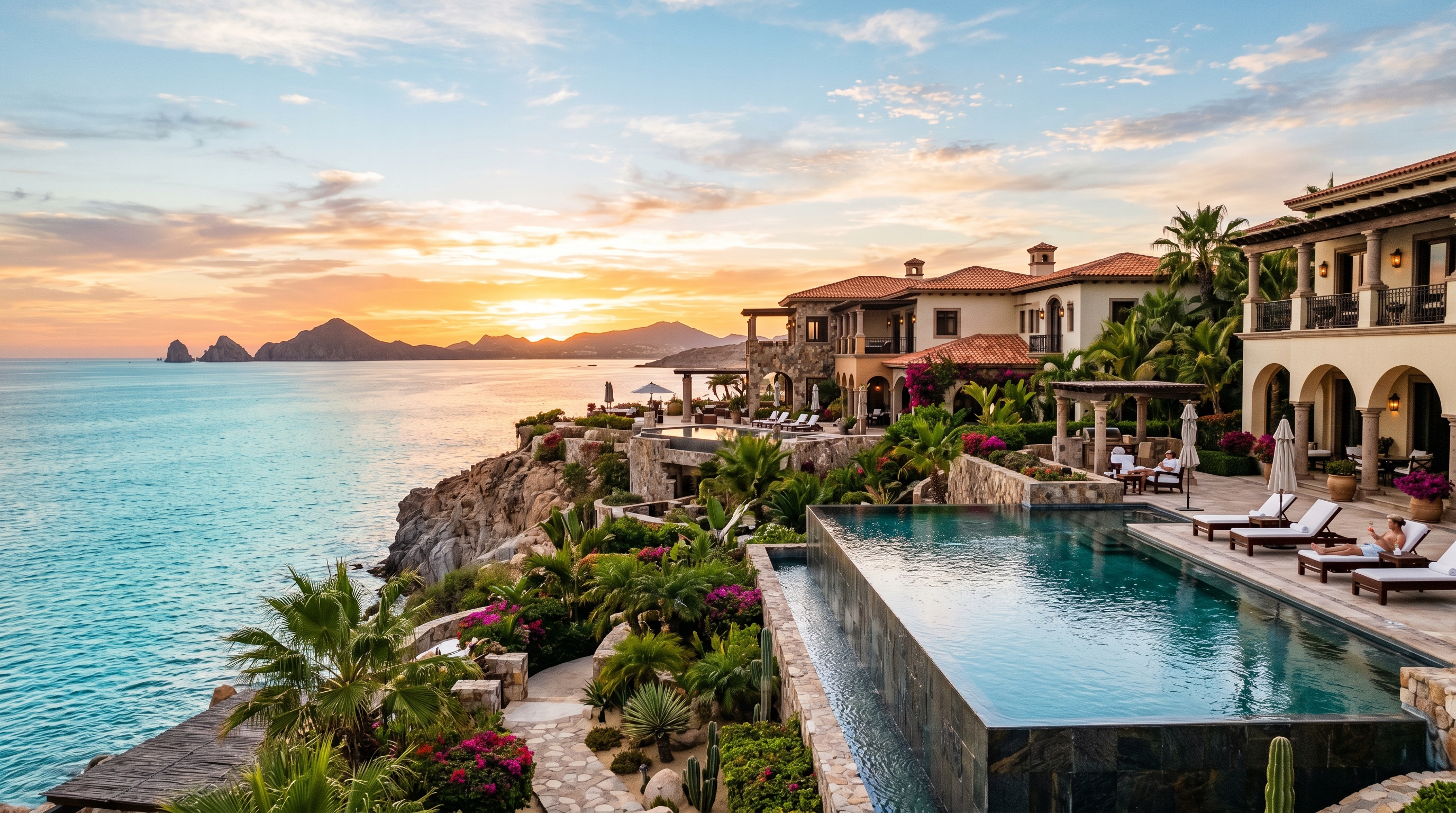 One and Only Palmilla resort, Los Cabos — infinity pool with Sea of Cortez views
