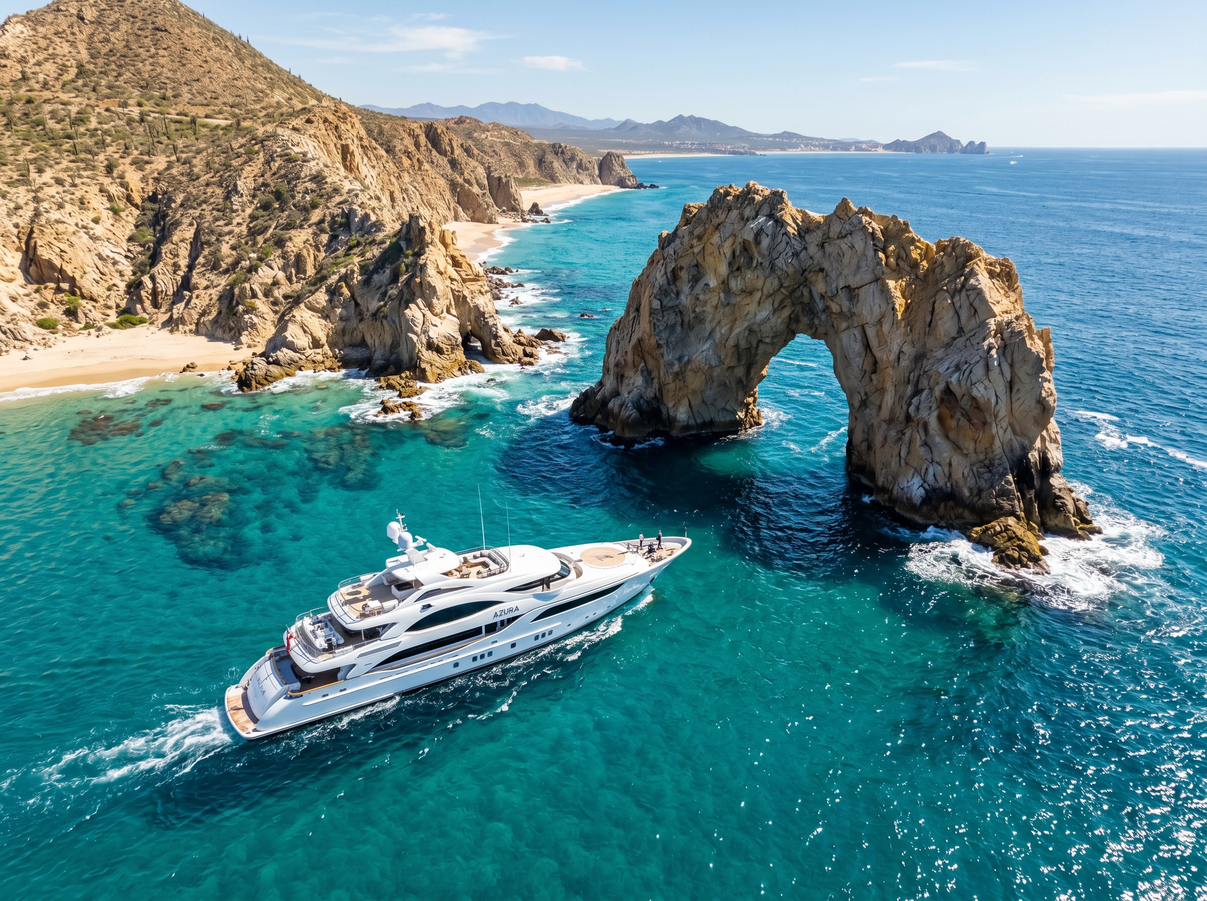 Private yacht charter cruising near El Arco Cabo San Lucas