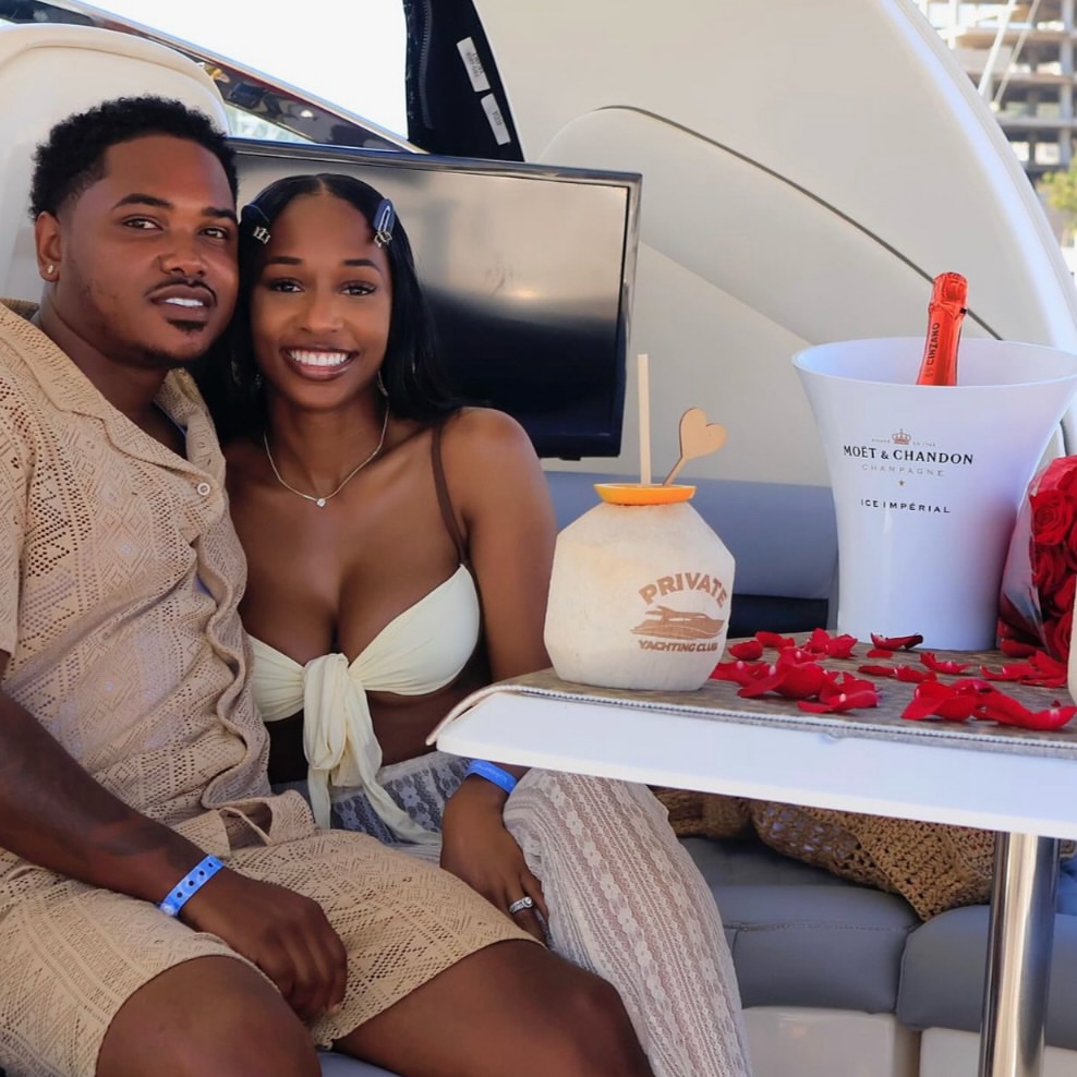 Anniversary couple on deck