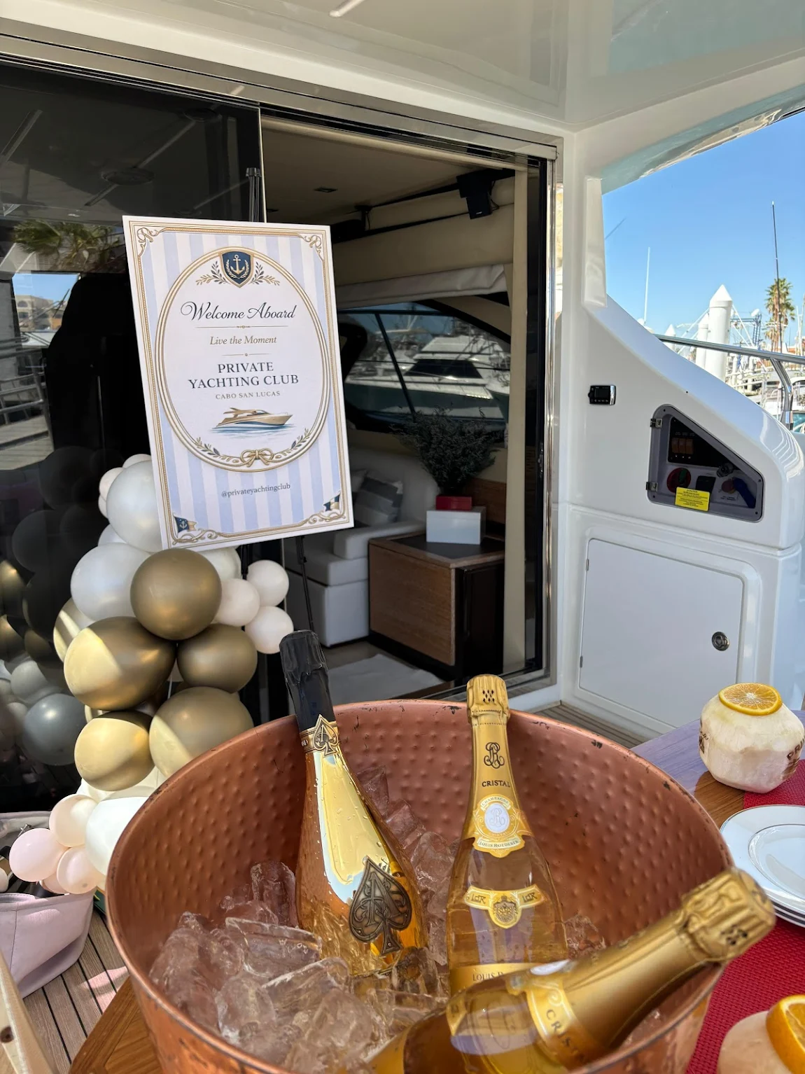 Bachelor party aboard yacht Cabo