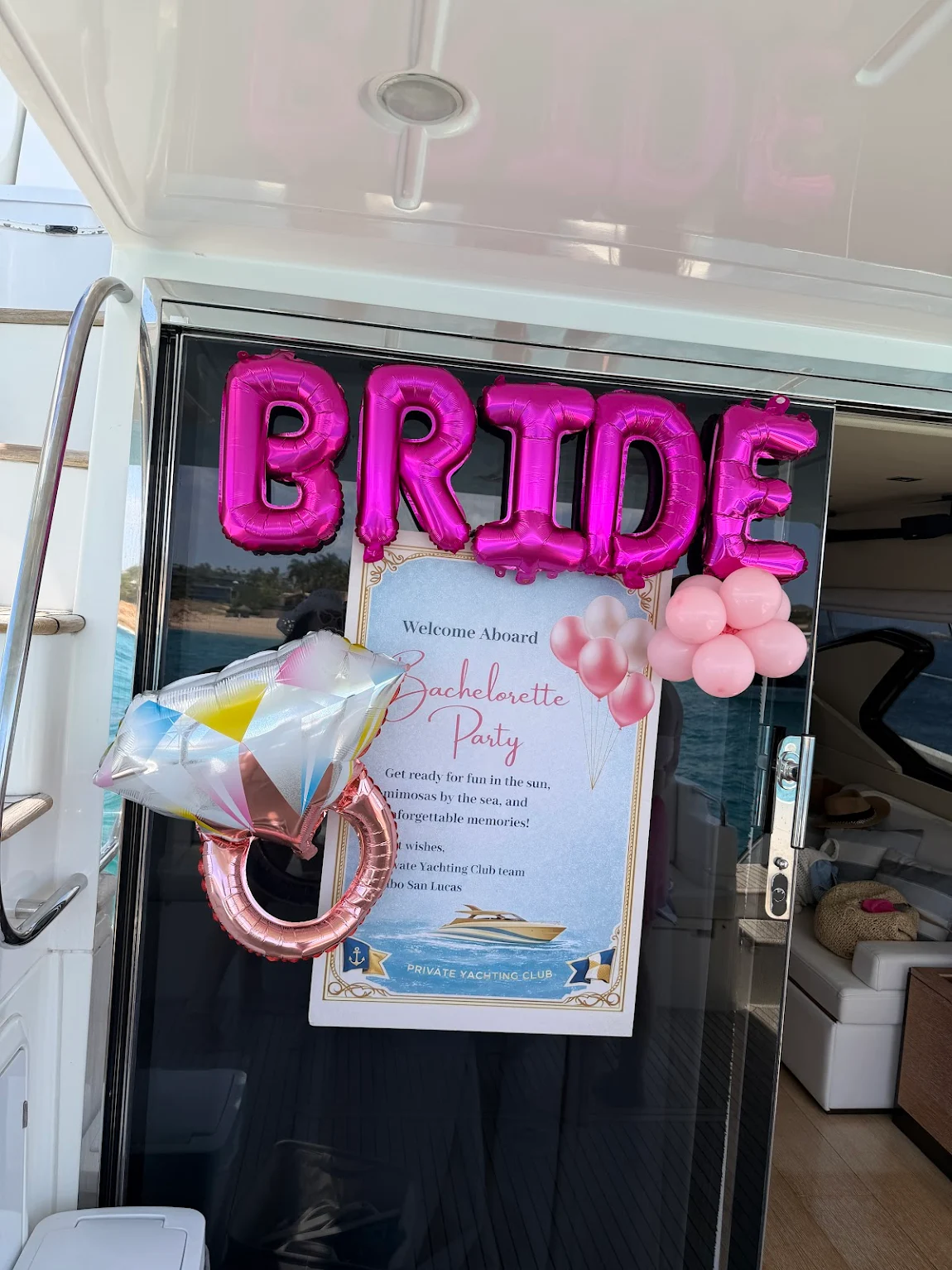 Bachelorette party aboard yacht Cabo
