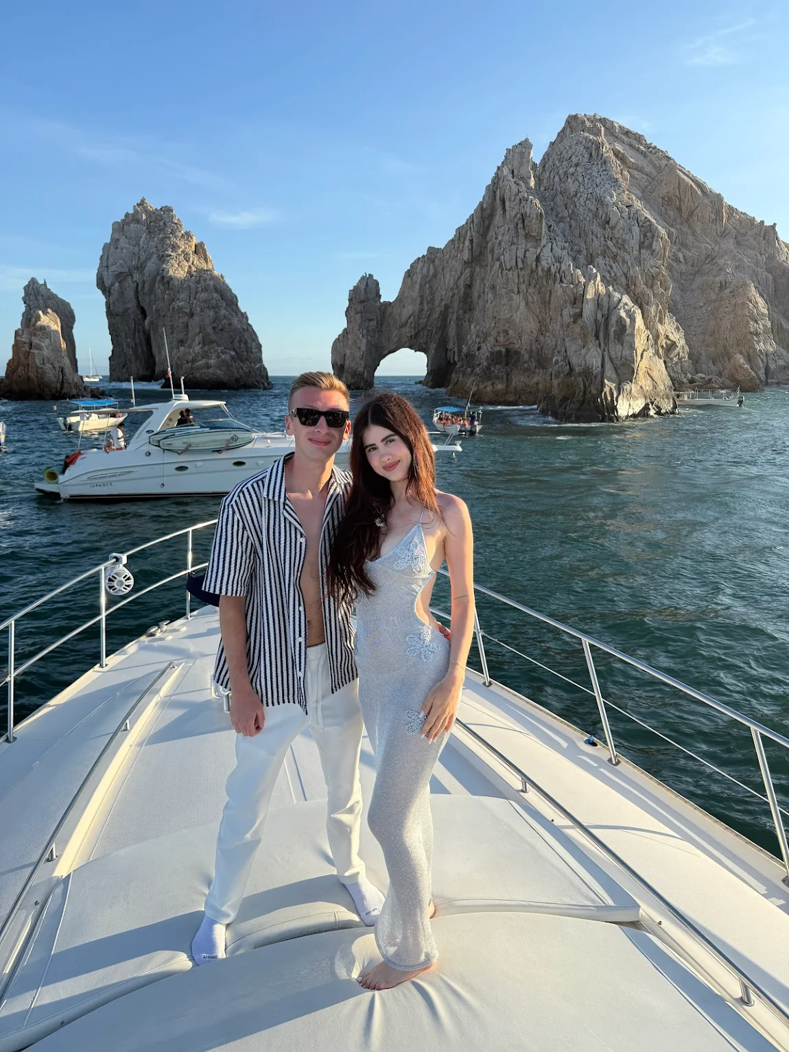 Engagement celebration on the water