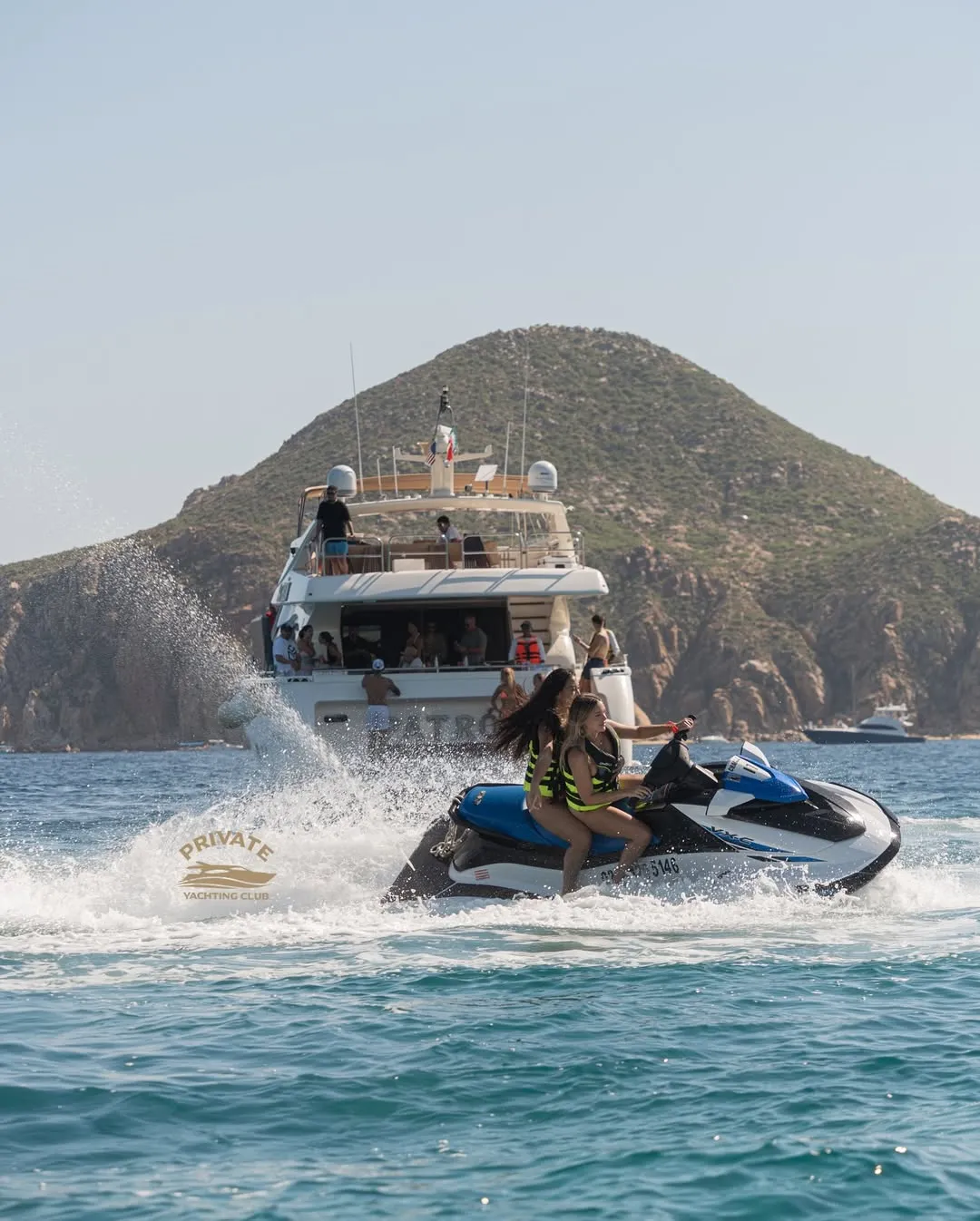 Group party on deck Cabo