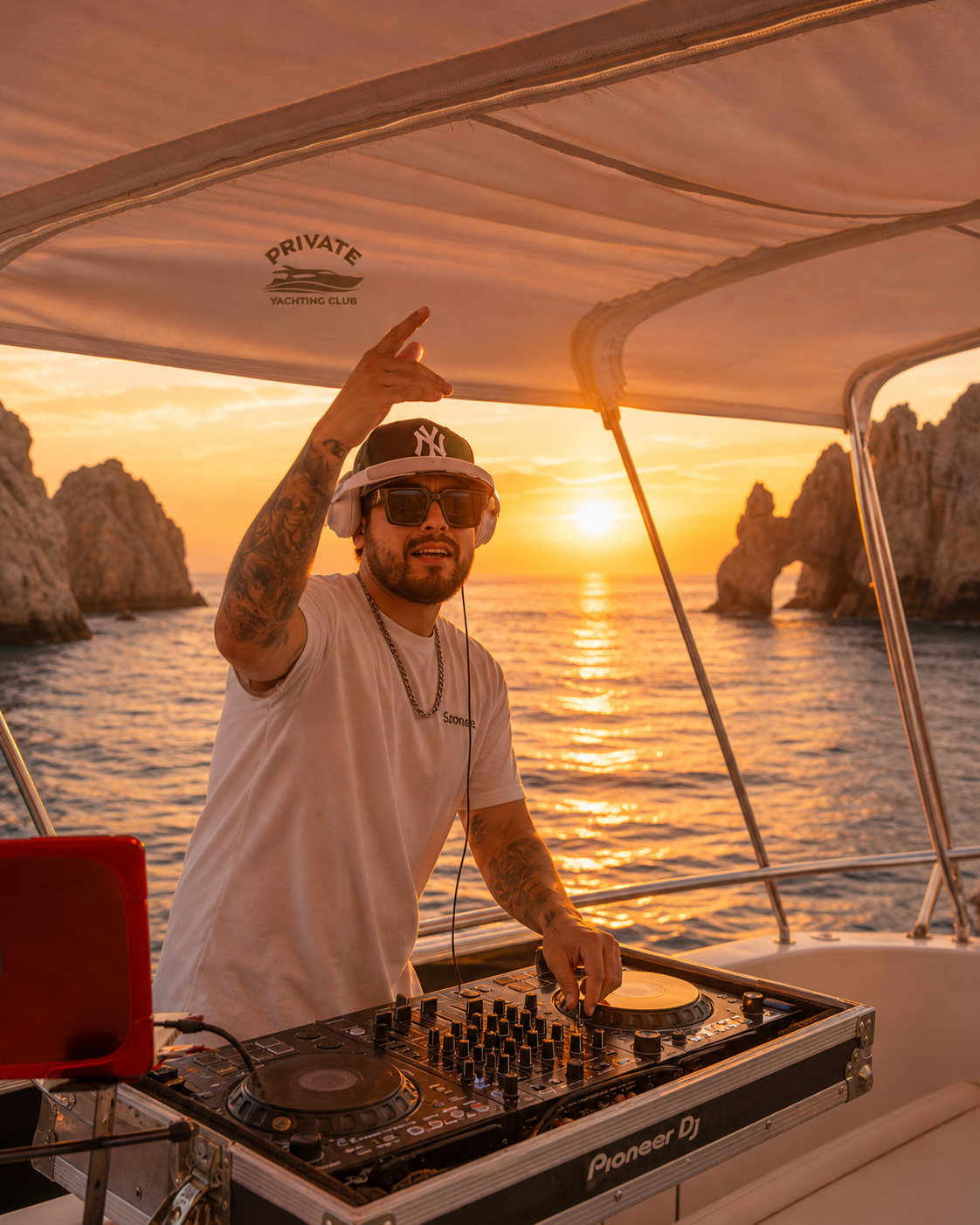 DJ sunset beats yacht Cabo San Lucas