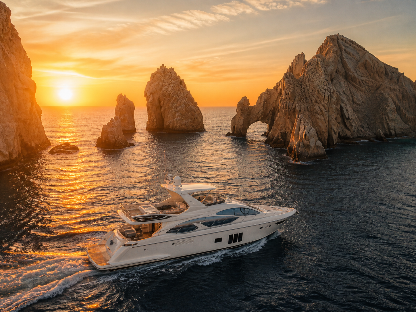Golden hour sunset cruise Cabo San Lucas